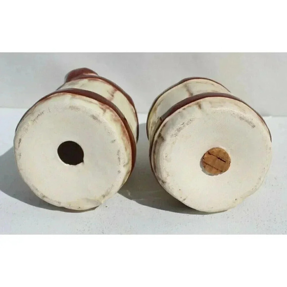 Vintage Porcelain Bearded Men In Barrel Salt and Pepper Shakers Set Dinnerware - Picture 4 of 5